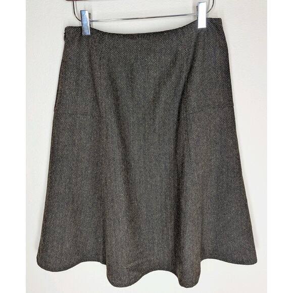 Sundance Womens Brown Wool Blend Herringbone Skirt Size 4 Dark Academia Preppy - Picture 3 of 7